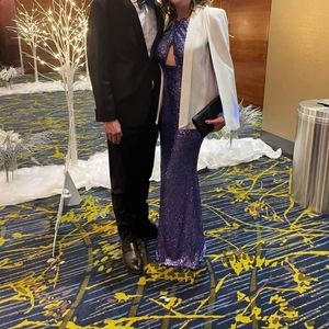 Open back purple Lulu's sequin gown